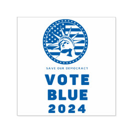 Spara Demokrati Omröstning blått 2024 Självfärgande Stämpel
