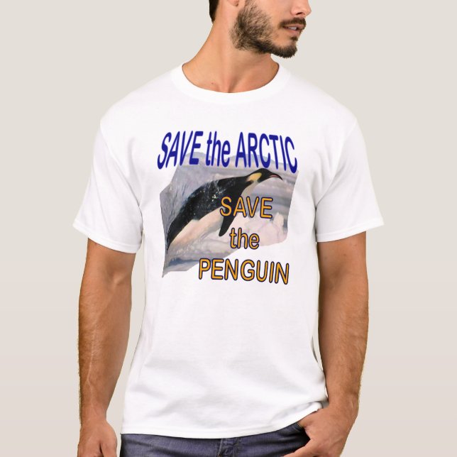 Spara den arktiska sparan pingvinet tee (Framsida)