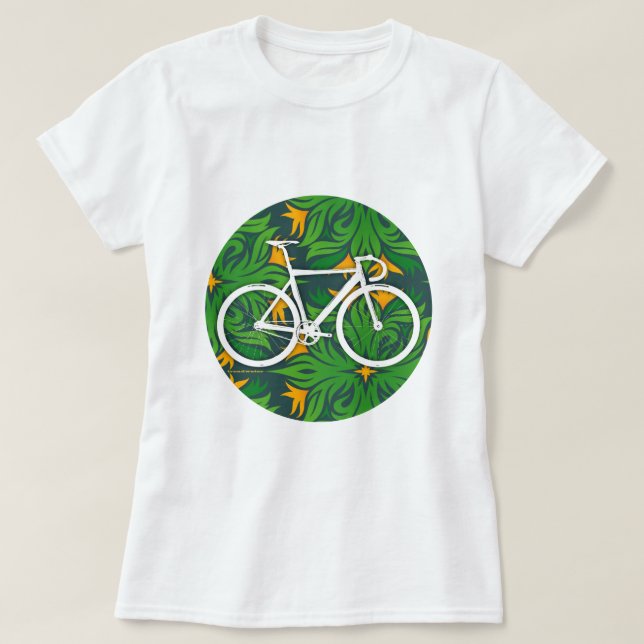 Spåra den brännheta gröna fläcken för cykeln tee (Design framsida)