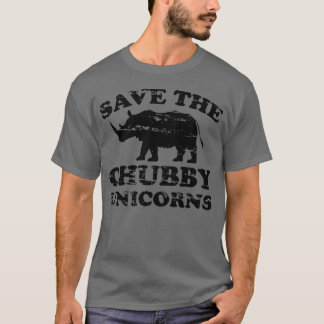 Spara den knubbiga unicornen bedrövade roliga t shirt
