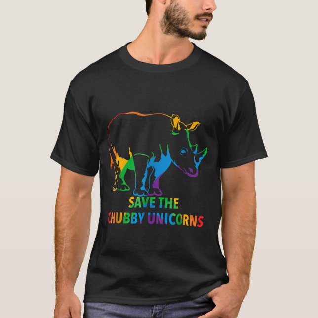 Spara den knubbiga Unicornsfärgen T Shirt (Framsida)