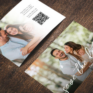 Spara den minimala fotomallen Date Bröllop Inbjudningar