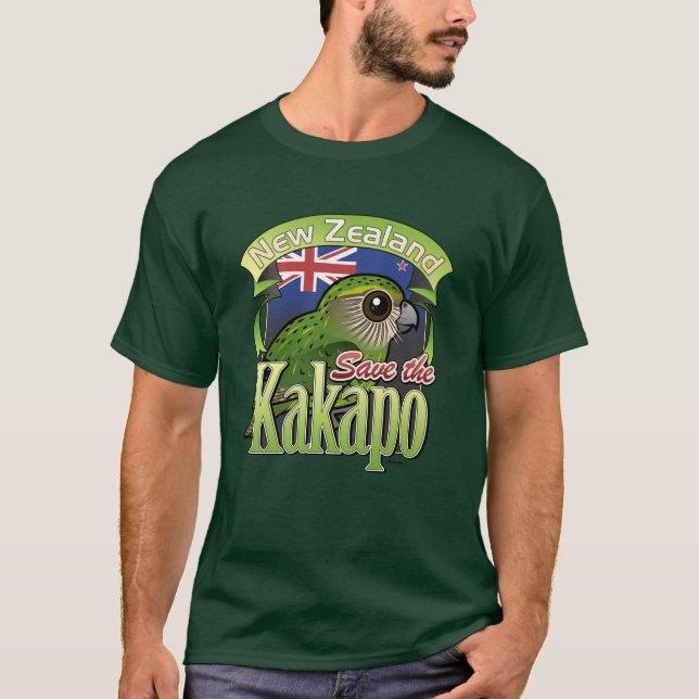 Spara den nyazeeländska kakapoen t shirt (Framsida)