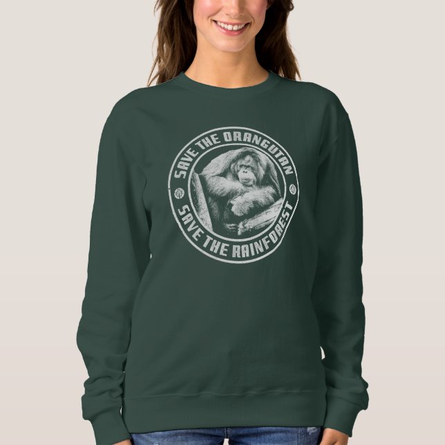 SPARA DEN ORANGANSKA SPARAN RAINFOREST. T SHIRT (Framsida)