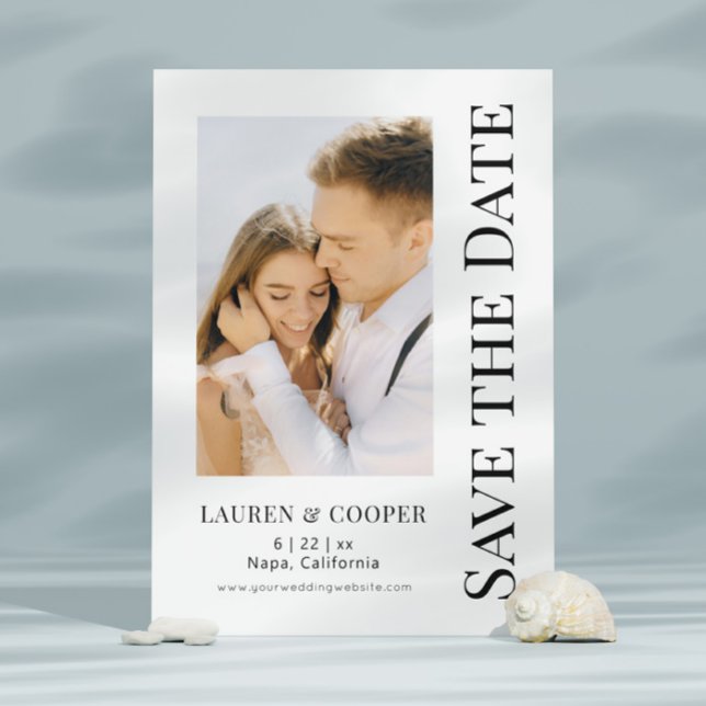 Spara den svarta Snyggten Date White Bröllop Spara Datumet (Skapare uppladdad)