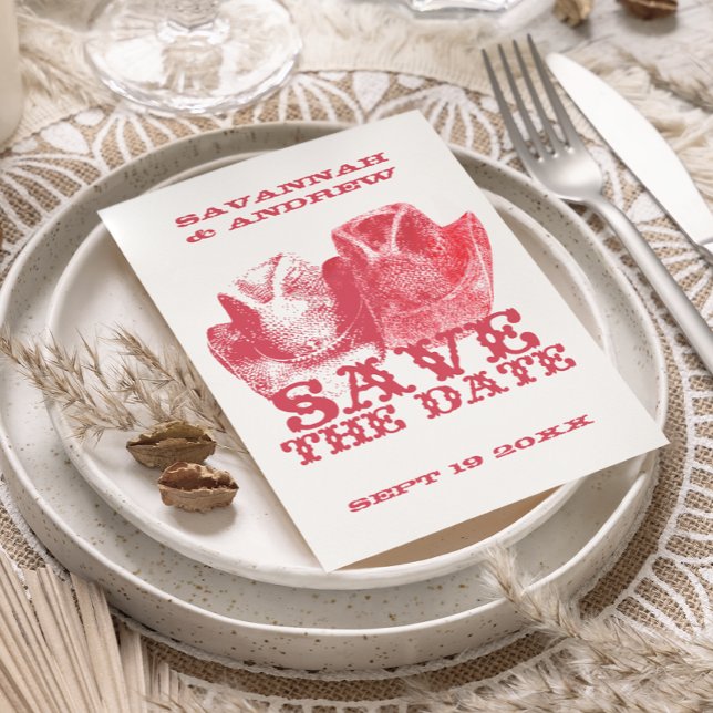 Spara den Westerna sadelns Rosa Cowboy Hat Meddelande Vykort (Skapare uppladdad)