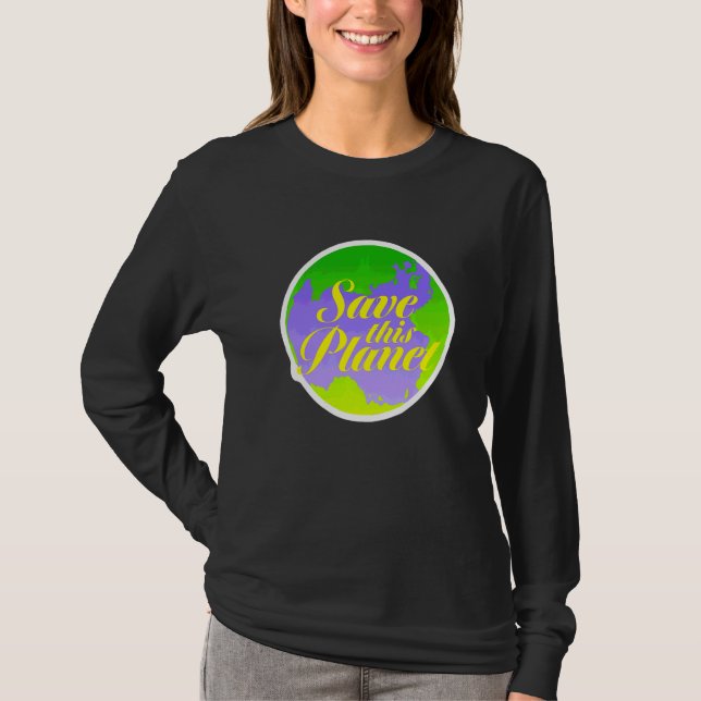 Spara Denna Planet Aktivist Hippies 70-tal T Shirt (Framsida)