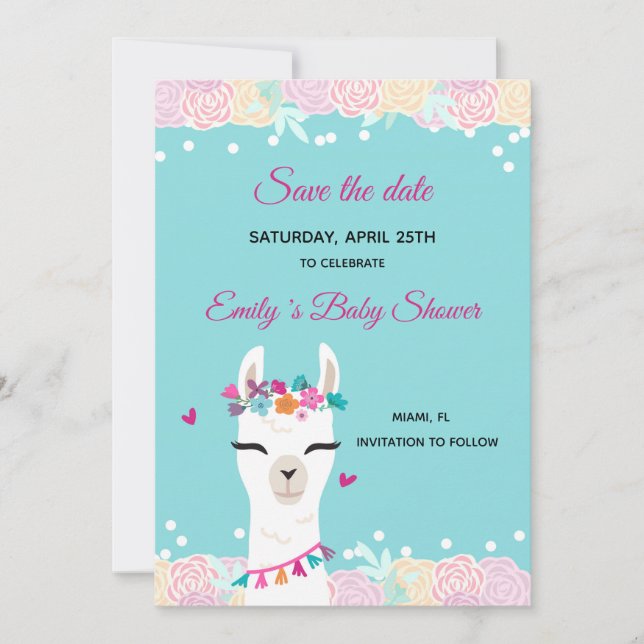 Spara det datum som Alpaca LLama Ansikte Datumet (Framsida)