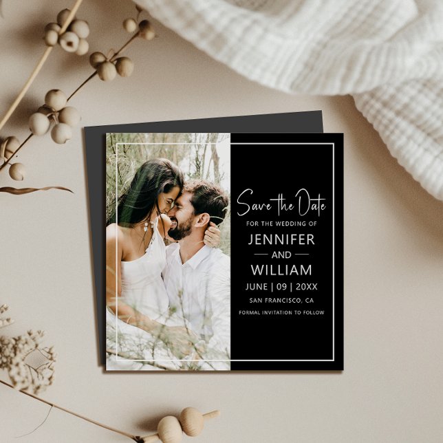 Spara det klassiska fotot av Bröllop Magnetic (Make your wedding unforgettable with a Save the Date magnet—stylish, practical, and easy to display!)