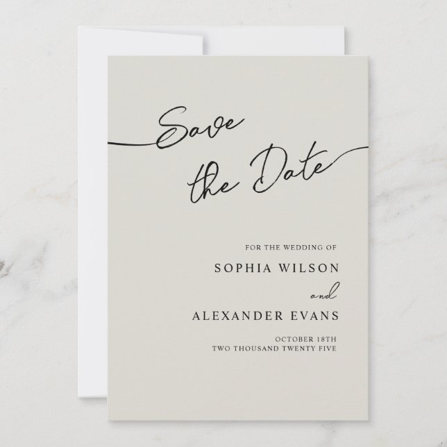 Spara det platta datumkortet för en Boho-Chic Bröl Datumet (Framsida)