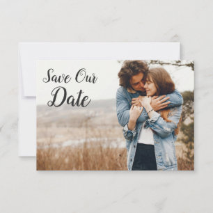 Spara det Rustic Blommigt-skalet för Boho-fotokort Datumet