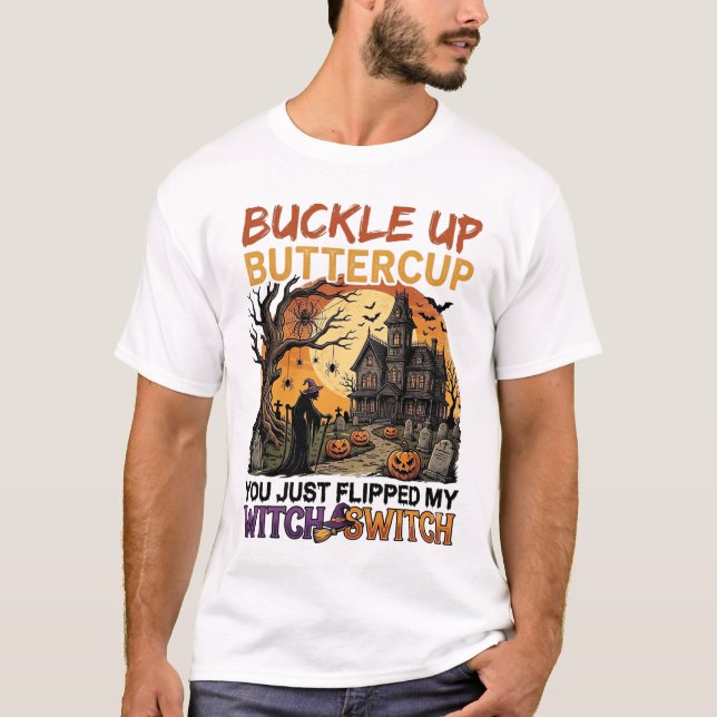 Spara dig Buttercup Heksa Switch Halloween Spökhus T Shirt (Framsida)