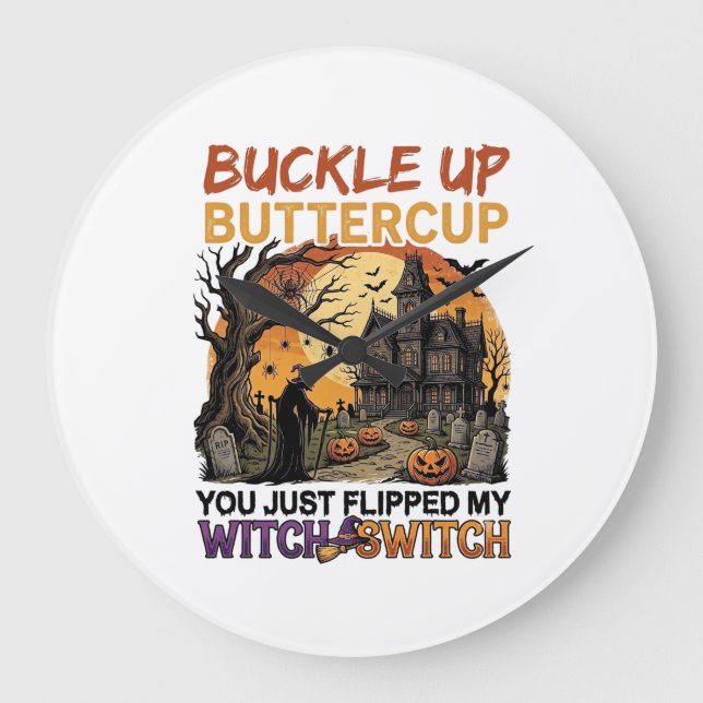 Spara dig Buttercup Heksa Växla Halloween Spökhus Stor Klocka (Framsida)