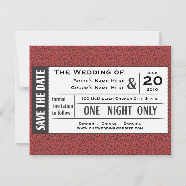 Spara din biljett! inbjudningar (Framsida)