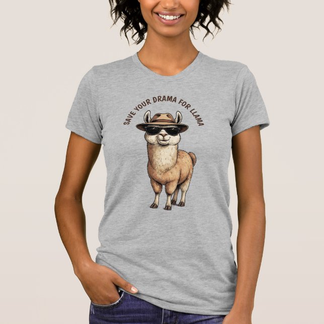 SPARA DIN DRAMA FÖR LLAMA T SHIRT (Framsida)