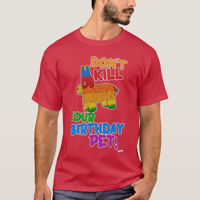 Spara din födelsedagspressstil - nyttigt Pinata-de T Shirt (Framsida)