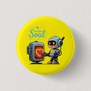Spara din Soul Cute Robot Holding Heart - Futurist Knapp