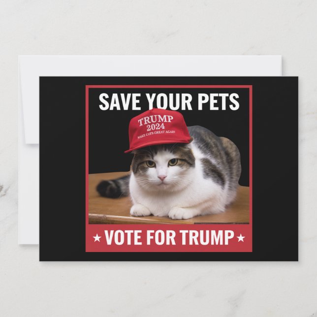 Spara dina husdjur rösta på Trump US-val Citat Inbjudningar (Framsida)