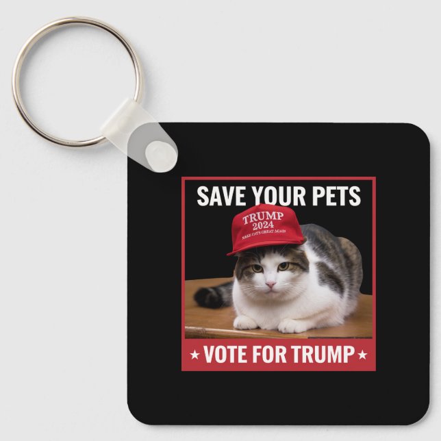 Spara dina husdjur rösta på Trump US-val Citat Nyckelring (Framsida)