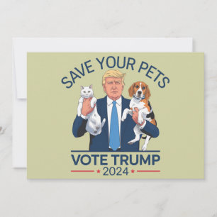 Spara Ditt husdjur Omröstning om Trump US-valcitat Inbjudningar