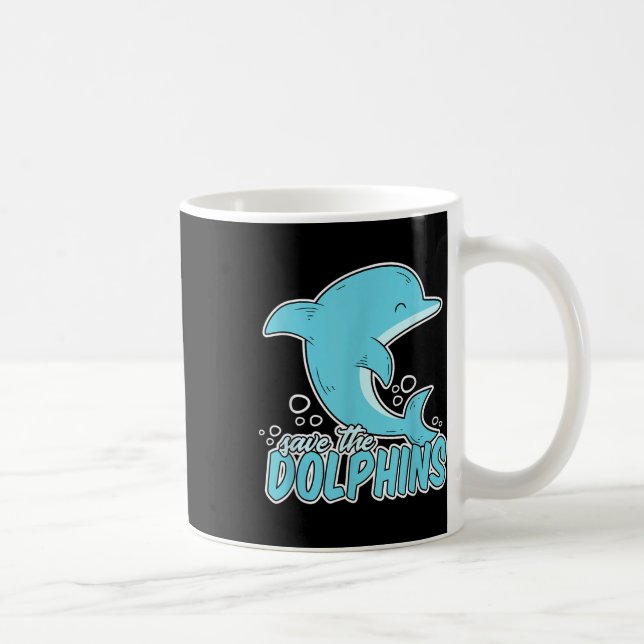 Spara Dolphins - Sea Animal Environmental Prote Kaffemugg (Höger)