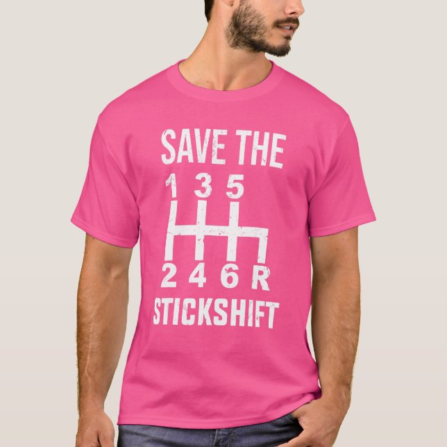 Spara Drivrutinsmekanism för Stick-skift-bil manue T Shirt (Framsida)