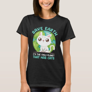Spara Earth Cat Environment Protection Earth Day T Shirt