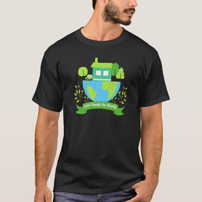 Spara Earth Planet Day Environmental Day Kärlek Ne T Shirt (Framsida)