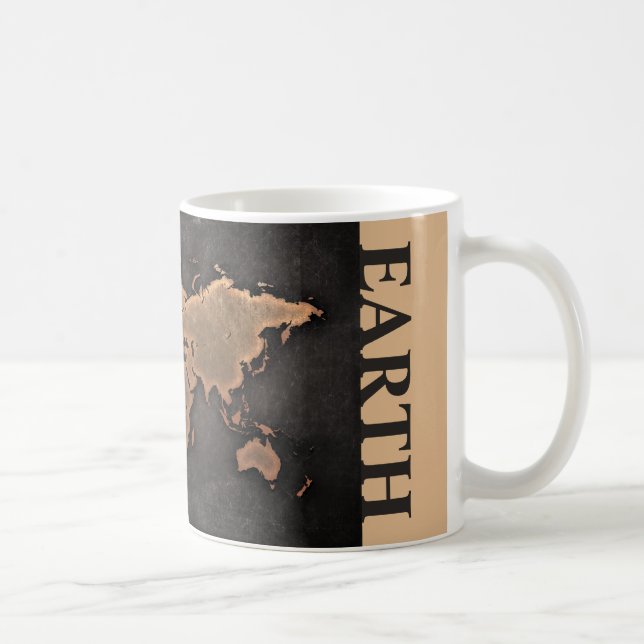 Spara Earth World karta över läder historisk globa Kaffemugg (Höger)