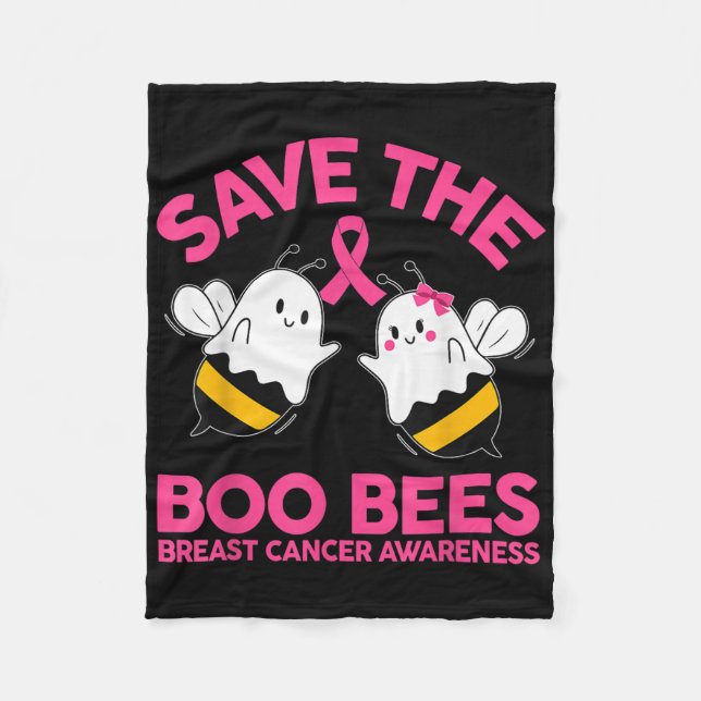 Spara Ees Boo Bees Breast Cancer Halloween Wome Fleecefilt (Framsidan)