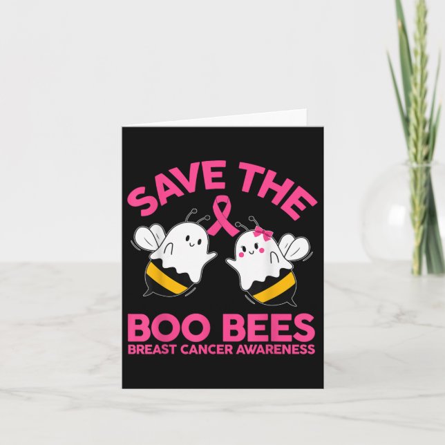 Spara Ees Boo Bees Breast Cancer Halloween Wome Kort (Framsida)