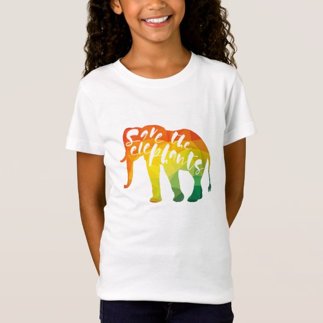 Spara elefanterna. Calligraphy grafisk konst Tee Shirt (Framsida)