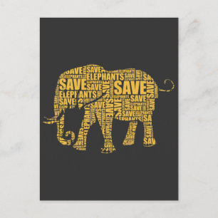 Spara elefanterna Safari Elefant Skydda djur Vykort