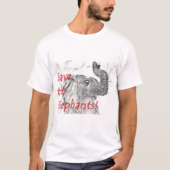 Spara elefanterna! t shirt (Framsida)