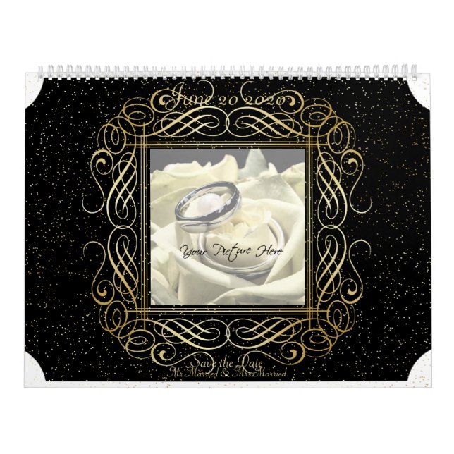 Spara Eleganten Date - guldfärgade markeringspunkt Kalender (Omslag)