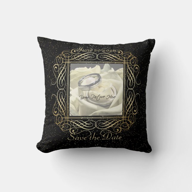 Spara Eleganten Date - guldfärgade markeringspunkt Kudde (Framsida)