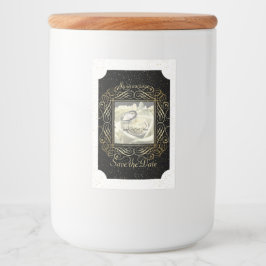 Spara Eleganten Date, skript för guldfärgade punkt Mat Etikett