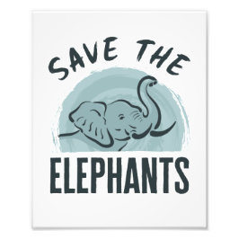 Spara Elephants Wildlife-aktivist Elephant Kärlek Fototryck
