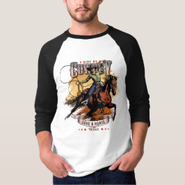 Spara en häst; Rid en cowboy | 3/4 Ärm Raglan T Shirt