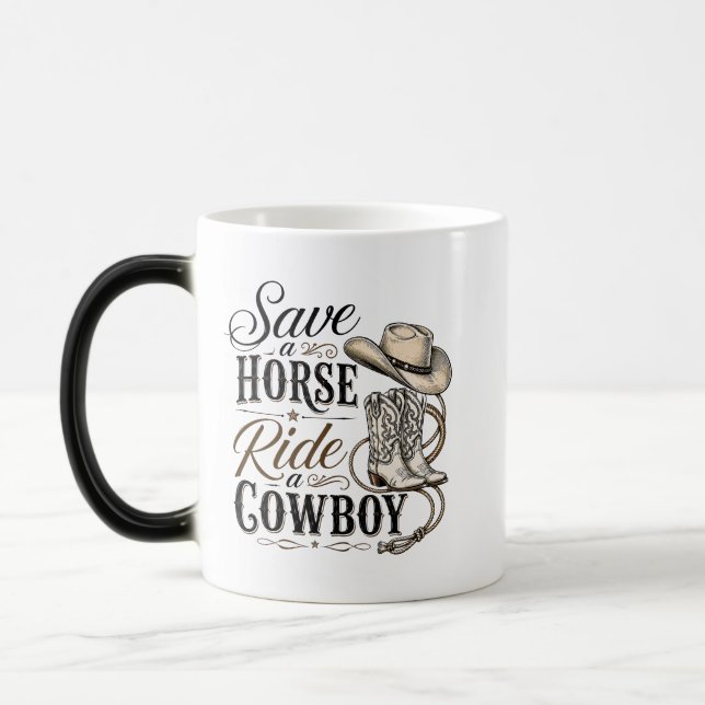 spara en häst rid en cowboy magisk mugg (Vänster)