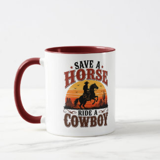 Spara En Häst Rid En Cowboy Mugg
