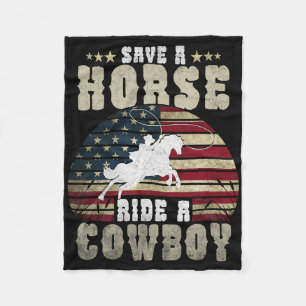 Spara en häst Rid en cowboy Rolig hästridning Mäns Fleecefilt