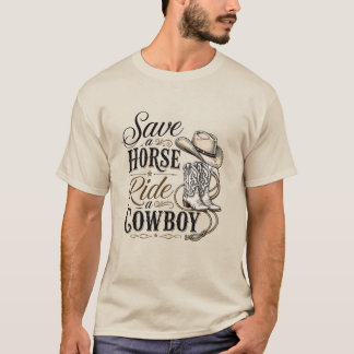 spara en häst rid en cowboy t shirt