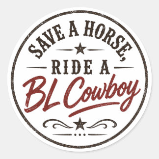 Spara en häst, rida en BL-cowboy dekal Runt Klistermärke