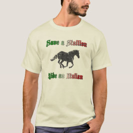 Spara en hingst Rid en italiensk mans t-shirt
