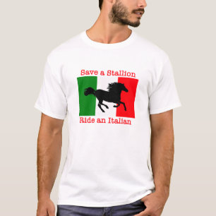Spara en hingstritt en italiensk T-tröja Tee Shirt