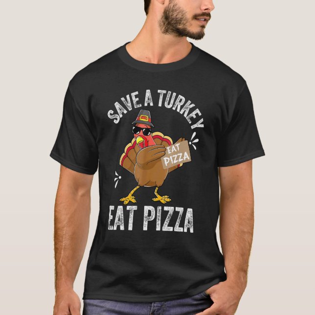 Spara en kalkonäta pizza t shirt (Framsida)