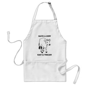 Spara en ko. Äta en vegan. Förkläde