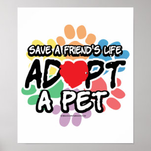 Spara en vän adopterar ett husdjur poster