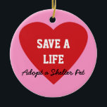 Spara enAdoptera ett skyddhusdjur Julgransprydnad Keramik<br><div class="desc">Visa din service- och lönelyftmedvetenhet för skyddhusdjuradoption med detta "sparan enAdoptera produkten för ett skyddhusdjur". Den gör en unik gåva för djur älskare. Köp detta objekt som är eller skräddarsy designen med en olik färgbakgrund, din egna text (som använder stilsorten av ditt primat) eller extra avbildar, eller resize eller kantjusterar...</div>